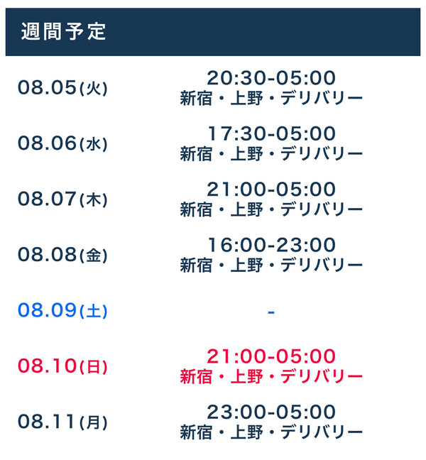 シフト更新！